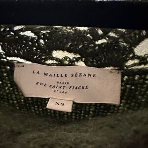 Sezane Green Crew Neck Sweater